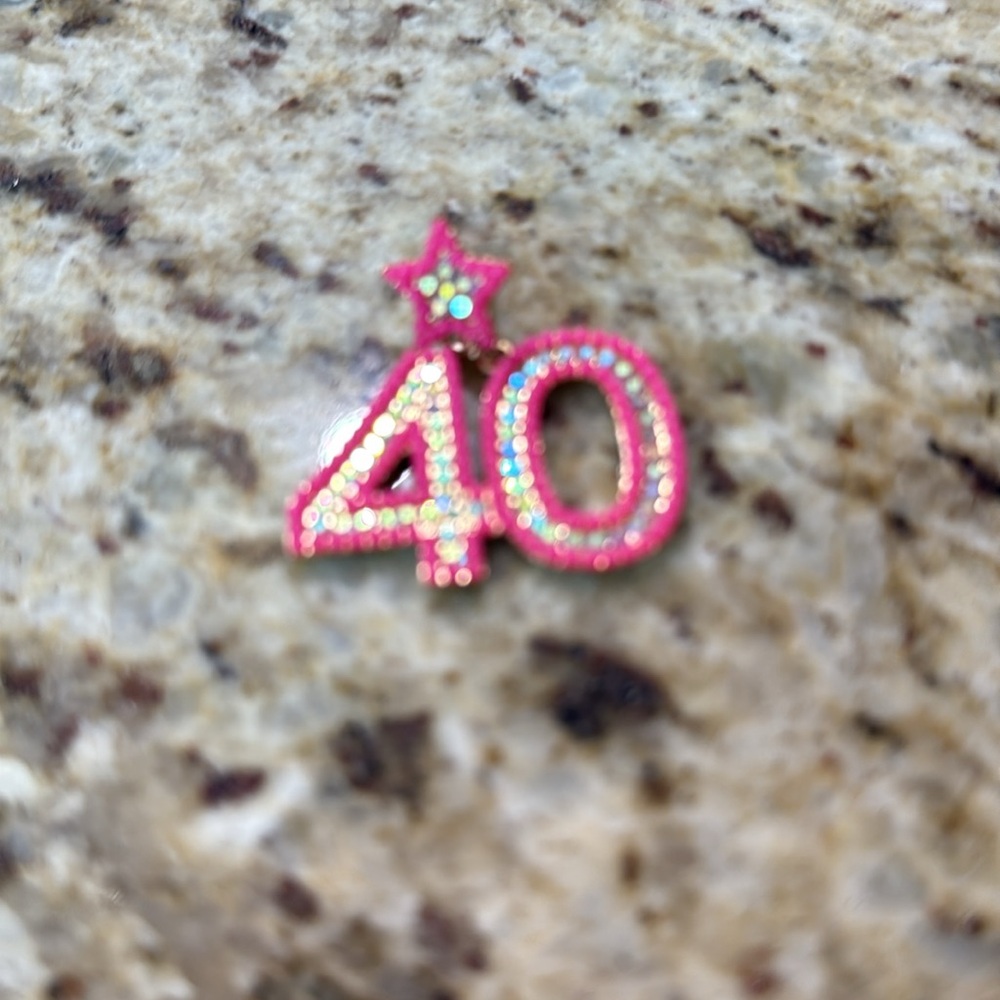 2 Pc Bundle Pretty In Pink #40 Dangling Earrings &  Rhinestone Poodle Brooch Pin - Picture 3 of 11